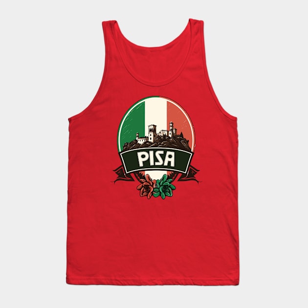 Pisa, Italy --- Retro Style Design Tank Top by DankFutura